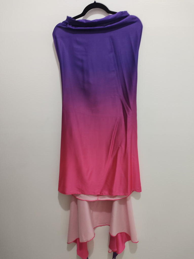 Falda de dos colores rosa y morado